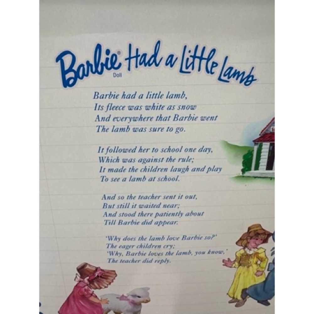 Vintage NEW Mattel Barbie Little Lamb Collector Edition Nursery Rhyme Doll 1998 - Picture 12 of 12